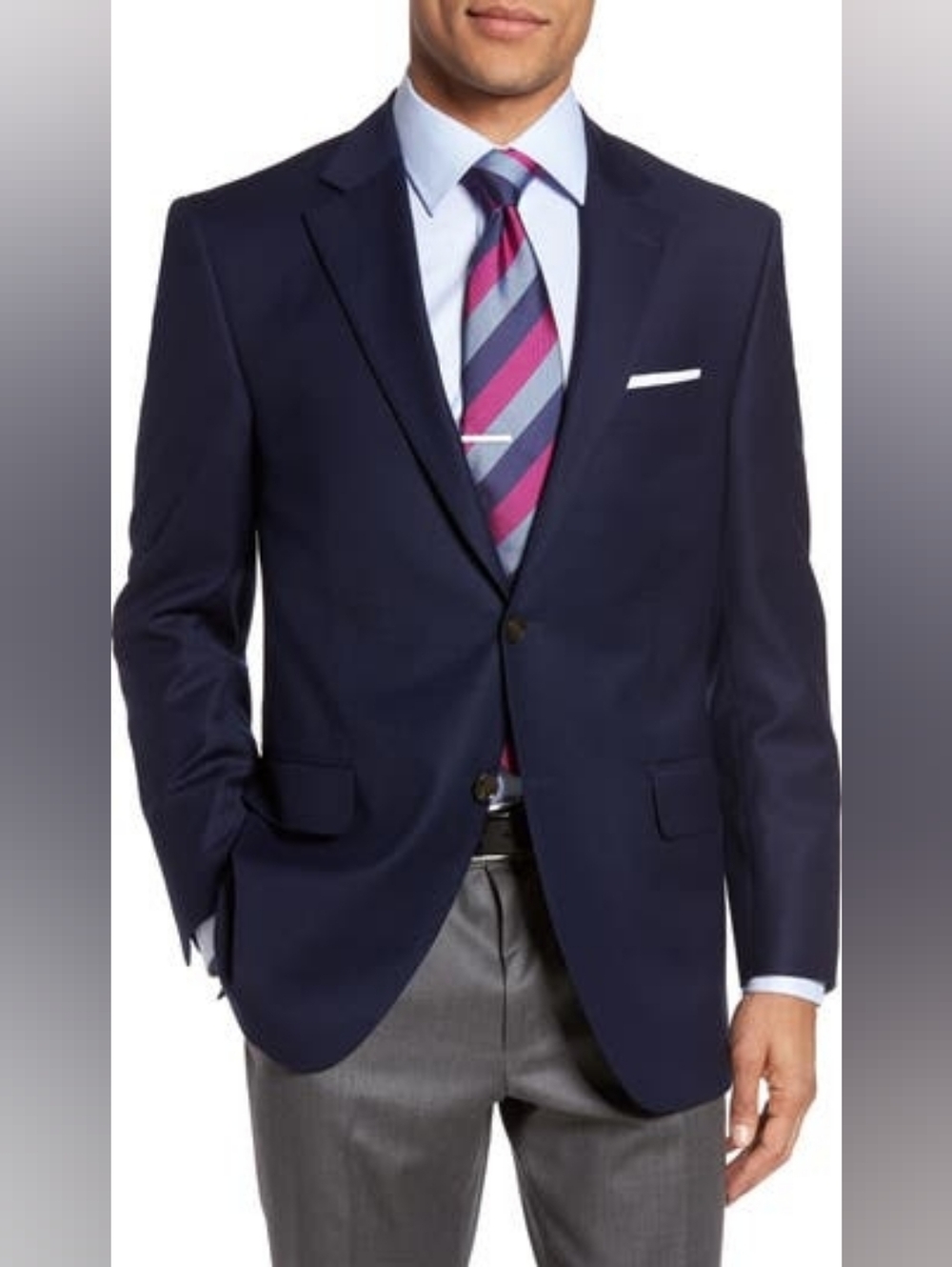 Peter Millar Suit With Pants Size 44T CA00429 Men's Dark Navy Two-Button Blazer